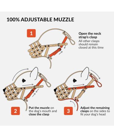 Collardirect Leather Basket Muzzle for Medium to Large Dogs - German Shepherd Dalmatian Doberman | Available in Black Brown Pink Gray - Buy Online on GoSupps.com