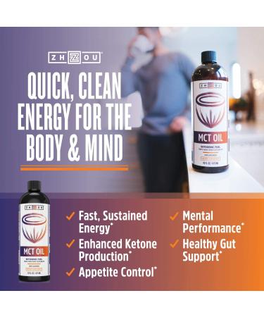 Zhou Nutrition MCT Oil Unflavored 16 fl oz - Pure & Keto-Friendly Energy Boost - Buy Online on GoSupps.com