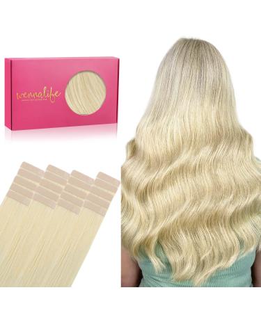 If Salife Tape Extensions Real Hair 20Pcs 50cm 16 inch Bleichblond Remy Invisible Tape Extensions Seidig Real Hair Extensions Skin Weft Tape In 40cm #613R Bleichblond
