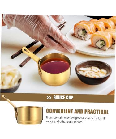 Zerodeko Metal Bowls 2pcs Sauce Milk Cup 304 Stainless Steel Sauce Plate Household Milk Warmer Pot 8.5X5.3X3.2CMx2pcs Goldenx2pcs - Buy Online on GoSupps.com