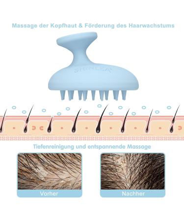 Shinlea Scalp Massage Brush - Soft Silicone Shampoo Brush for Hair Growth Dandruff Relief & Head Massage - Wet & Dry Use - Blue - Buy Online on GoSupps.com