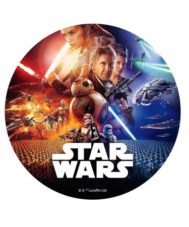 Star Wars Birthday Cakes topper Edible Wafer paper - Icing Sugar Decoration 7 5 in