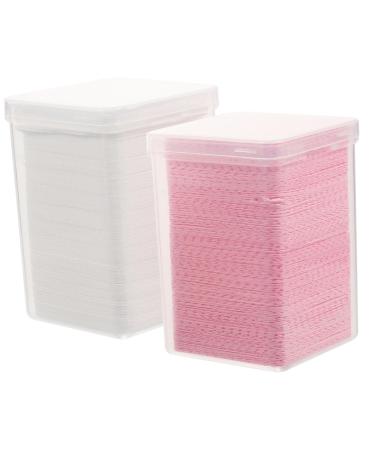 Housoutil 2 Boxes Eyelash Wipes Cleaning Cloth Acrylic Headband Holder Nail Art Gel Nail Tools for Nail Art No Lint Nail Wipes Eyelash Remover for Lash Extensions Glue Dedicated Non-Woven