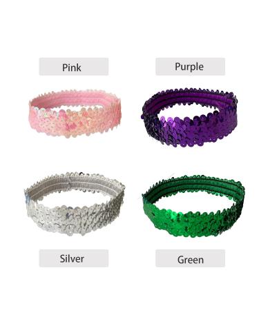 12 Pack Sequin Headbands for Teens Girls Women - Sparkly Elastic Hairband Set - Ideal for Sport, Parties - Multicolored - Buy Online on GoSupps.com