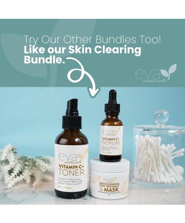 Eva Naturals Anti-Aging Serum Bundle - Vitamin C, Hyaluronic Acid, Retinol - Facial Skin Care Products for Hydration, Wrinkles, and Lines - Buy Online on GoSupps.com