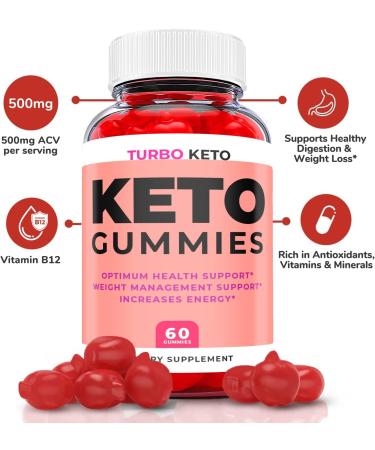 Turbo Keto Gummies - Vegan Formula with ACV for Weight Loss - 60 Gummies - Buy Online on GoSupps.com