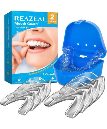 Mouth Guard for Grinding Teeth and Clenching Anti Grinding Teeth Custom Moldable Dental Night Guard Dental Night Guards to Prevent Bruxism - 8 Packs