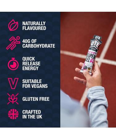OTE Super Gel - Dual Source Energy for Endurance Sports - 40g Carbs - Box of 12 (Berry) - Buy Online on GoSupps.com