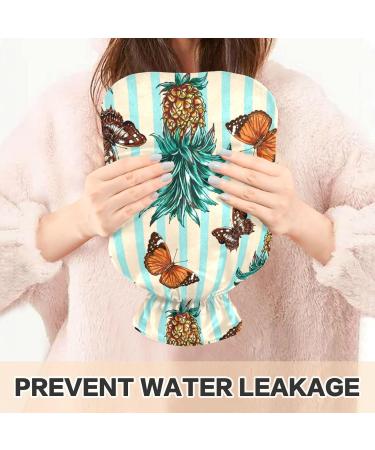 Naanle Streak Butterfly Pineapple Water Bottle 2L - Transparent Hot Water Bottle with Cover for Pain Relief & Therapy - Buy Online on GoSupps.com