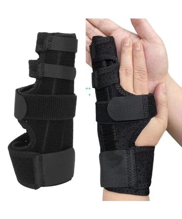 Splint for Left or Right Hand Adjustable Break Metacarpal Finger Splint Hand Brace with Bendable Aluminum for 4th 5th Finger (S)