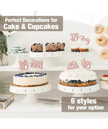 Sotpot 50th Birthday Cupcake Toppers 30 Pcs Rose Gold Glitter Fabulous/Cheers/Hello 50 Cupcake Picks Birthday Party Cupcake Decorations (6 Styles) Rose Gold 50th - Buy Online on GoSupps.com