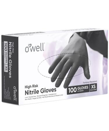 OWell High Risk Nitrile Gloves | High Risk Fentanyl Resistant Gloves 4mil Latex Free Powder Free Medical Exam Gloves X-Small 100.0
