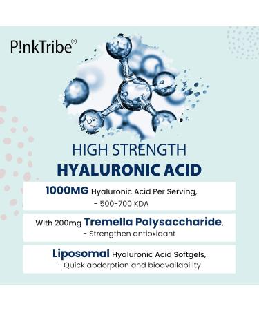 Liposomal Hyaluronic Acid Capsules - 1000mg High Dose Additive-Free 60 Count for Superior Hydration & Skin Health - Buy Online on GoSupps.com