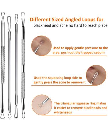 Ybaoo 18PCS Blackhead Remover Tools Kit - Professional Stainless Acne Extractor Set with Metal Case for Blemish Comedone Removal - 2022 Latest - Buy Online on GoSupps.com