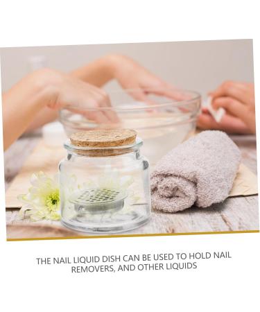 Beavorty Nail Cup Glass Nail Liquid Holder Dappen Dish for Acrylic Nails Nail Dappen Cup Dappen Dish with Lid Manicure Nail Dish Cup Nail Dish Cups with Lids Sequins Stainless With Base - Buy Online on GoSupps.com