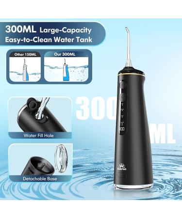 Water Flosser for Teeth - Cordless Oral Irrigator Portable Dental Cleaner with 8 Modes 7 Jets 300ml Tank Rechargeable - Ideal for Braces (Black - Buy Online on GoSupps.com
