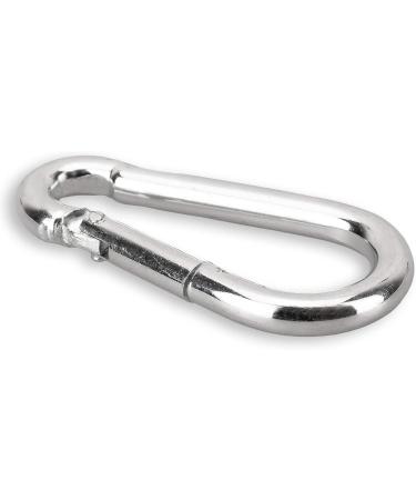 C.P.Sports 10x Galvanized Carabiner Hooks 80mm x 8mm | 250kg Resilient Steel | Durable for Sports Camping Outdoor and Keychain | 10 Pack Silver - Buy Online on GoSupps.com