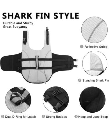 Queenmore Dogs Wowers - RipStop Dog Life Jacket | Knuffelwuff Wallpasting for Medium & Large Dogs - Safe Kayaking & Swimming (Gray) - Buy Online on GoSupps.com