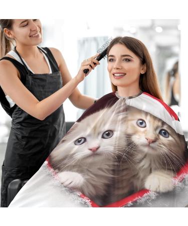 Bolaz Waterproof Barber Cape - Christmas Cat & Cheetah Hair Cutting Bib for Men & Women - Unisex Salon Apron - Buy Online on GoSupps.com