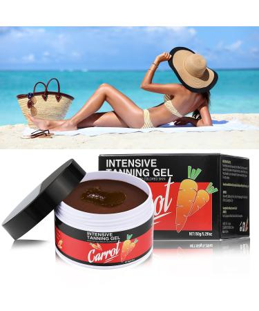 Intensive Tanning Gel Carotene Tanning Gel Haute Beauty Shine Brown Tanning Gel - Intensive Carotene Tanning Gel for Accelerated Outdoor Sun Tan Get a Radiant Glow with this Carrot Tanning Gel