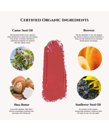 Luxury by Sofia Organic Lipstick - Natural, Non-Toxic, Moisturizing & Long-Lasting | Highly Pigmented with Organic Butters, Botanical Extracts & Essential Oils | Vibrant Nude Jewel Colors - Buy Online on GoSupps.com