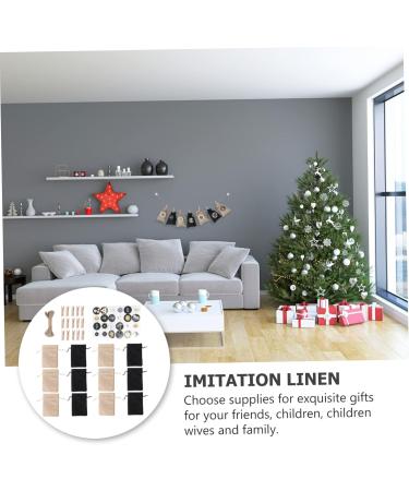 KONTONTY 1 Set Christmas Sack Calendar Candy Bags Jute Rope Holiday Xmas Biscuit Bags Drawstring Linen Bag - Buy Online on GoSupps.com