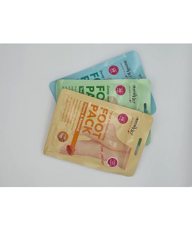 Vegan Derma V10 Fußpackungen 3Pack Honig Mandel Teebaumargan