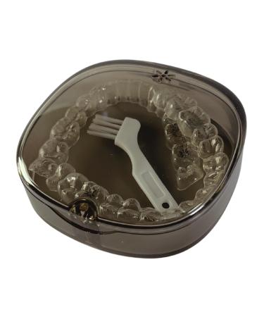 Transparent Roomy Aligner Case with Vent Holes Brush Magnetic Closure Ideal for Invisalign Retainers Night Guards Mouth Guards and Dentures