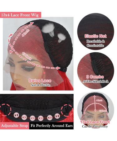 SOKU Red Lace Frontal Wig 32 Inch Body Wave | Pre Plucked with Baby Hair | Heat Resistant Synthetic Wig for Black Women - Buy Online on GoSupps.com
