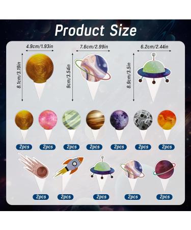24 Pcs Space Cupcake Toppers Outer Space Cake Toppers Decoration Planet Rocket DIY Cup Cake Toppers Decoration for Boys Space Theme Happy Birthday Cupcake Toppers - Buy Online on GoSupps.com