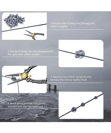 Qunweidi 100Pcs Fishing Weights Sinkers Kit - Round Split Shot Sinker & Egg Sinkers Combo - 5 Sizes - 0.007oz to 0.07oz - Silver - Buy Online on GoSupps.com