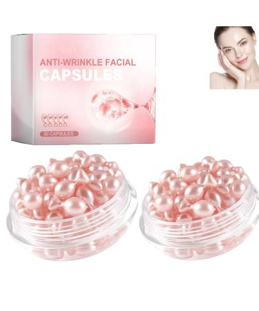 homomdy Anti-Wrinkle Face Capsules Anti-Aging Serum Moisturizing & Brightening Lifting & Firming Smoothing Fine Lines & Anti-Wrinkles Nourishing & Repairing Improves (2pcs)