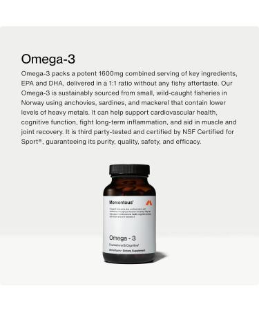 Momentous Three - Creatine Monohydrate Powder (90 Servings) Grass-Fed Whey Protein Powder (Chocolate) & Omega-3 Fish Oil 1600mg - Daily Essentials for Strength Performance & Lean Muscle Recovery - Buy Online on GoSupps.com