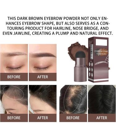  QEEROYO Eyebrow Stamp Eyebrow Stencil Long Lasting Waterproof Eyebrow Powder Set Dark Brown - Buy Online on GoSupps.com
