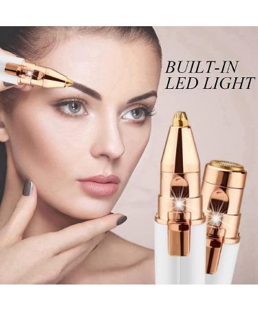 2 in 1 Facial Hair Remover & Eyebrow Trimmer for Women | Rechargeable Hair Removal Device with 2 Heads | Nose Hair Trimmer, Face Shaver, Upper Lip Hair Remover | Facial Epilator Pen - Buy Online on GoSupps.com