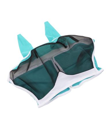 Horse Fly Mask Horse Eye Mask Extended View Mosquito Protection Removable for Horses S Blue Green