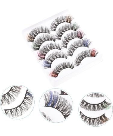VINTORKY 10 Pairs Color five pairs of eyelashes fake eyelases false eyelashes red eyelashes extensions fluffy eye lashes wispy colored eyelashes fluffy colored cosplay Imitation set - Buy Online on GoSupps.com