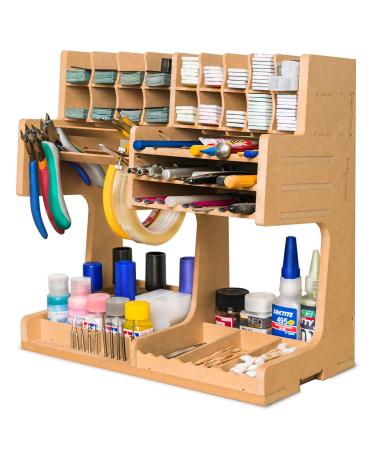 Bucasso Wooden Model Kit Tool Organizer Rack  Model Making Tool Storage Box with MDF Material  Wooden Paint Rack  Screwdriver/Brush/Tool Holder  Suitable for Tamiya Paints and Model Tools  GK1 - Buy Online on GoSupps.com