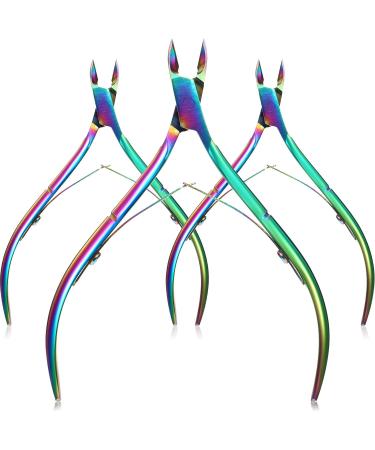 3 Packs Cuticle Cutter Cuticle Nippers Pointed Blade Cuticle Trimmer Stainless Steel Nail Clippers Manicure Tool for Fingernails No Cuticle Pusher (Rainbow Color) - Buy Online on GoSupps.com