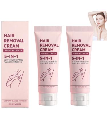 XINRAN Set of 2 moisturizing body creams - Long-lasting smoothing - Travel size - Body hair removal cream - On the go - Bikini line - Legs - Underarms - Face - Full body