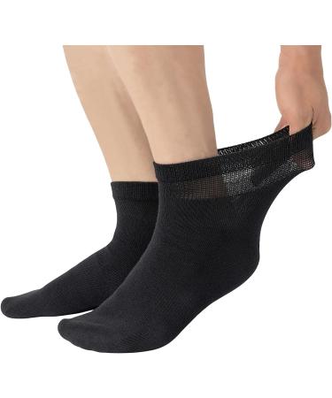 Yomandamor Men's Diabetic Socks 5-Pair Pack - Coolmax Ankle Socks with Arch Support, Size 10-13, Black - Buy Online on GoSupps.com