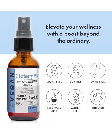 GIVOL Organic Elderberry Mist-Sambucus Nigra (Extra Strength) and Vitamin C Extra Strength Spray Mist: Daily Absorption Liquid Extract - Non-GMO - Immune Boost Optimizes Wellness Benefits - Buy Online on GoSupps.com