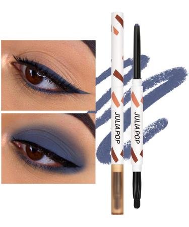 Eyeshadow - Cream Gel Texture with Brush for Eyeshadow and Eyeliner Long Lasting Eye Liner Quick Drying Eye Pencil Halloween Pochy Denim Blue - Buy Online on GoSupps.com