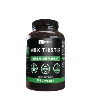 Pure Original Ingredients Milk Thistle (365 Capsules) No Magnesium Or Rice Fillers Always Pure Lab Verified 365 Count (Pack of 1)