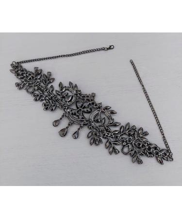 Nereida's Secret Bridal Rhinestone Headband - Gothic Black - Wedding Flapper Hair Accessory - Buy Online on GoSupps.com