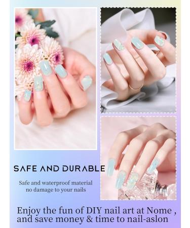 Kalolary 20PCS Gel Nail Polish Strips Nail Gel Art Sticker Full Nail Wraps Decals with Nail File and Stick for Women Girls Nail Art Decor (UV/LED Lamp Required) (C) - Buy Online on GoSupps.com