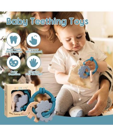 Buy Tyry.hu Blue Elephant Silicone Baby Bite Ring - BPA-Free Teething Bracelet & Cooling Chew Toy for Newborns - Buy Online on GoSupps.com