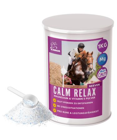 Magnesium Horse Powder - Calm Horse Relax Anti-Stress to Calm Agitation I L-tryptophan Vitamin E - Magnesium for Horses in High Dose Against Anxiety & Stress Serenity Nervous Horse 1kg