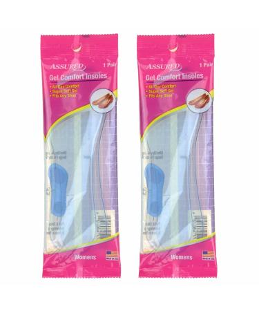 Assured Womens Gel Comfort Insoles (Clear Blue 2 Pack) Clear Blue 2 Pack