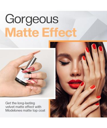 Modelones Gel Top Coat Matte Nail Polish 10ml - No Wipe Velvet Matte Effect - Buy Online on GoSupps.com